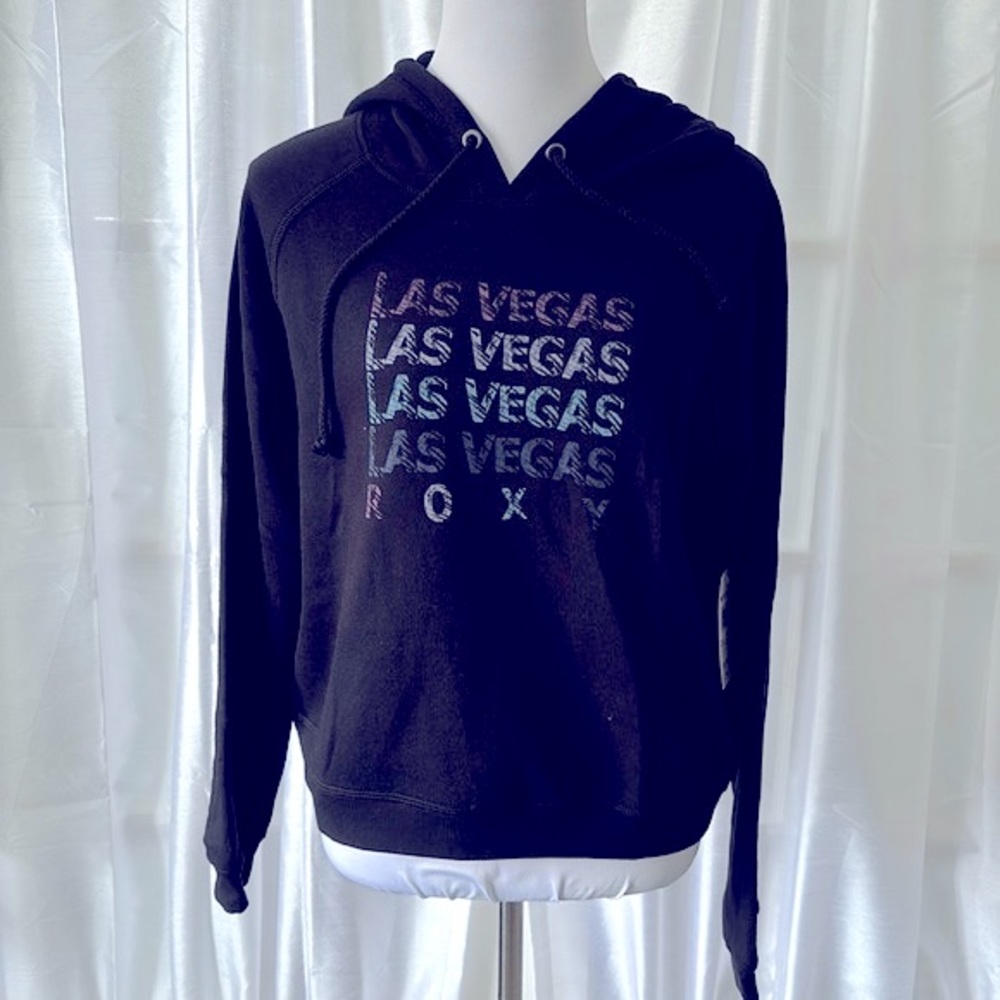 NWT Roxy Crop Hooded Sweatshirt- Sz XL, Black